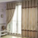 Brown and brown curtains in the living room