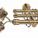 Tringle à rideau en métal avec trois tringles pour la fixation des rideaux