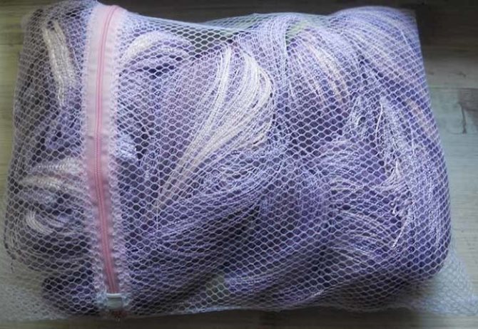 Cotton curtains in a machine wash bag