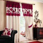 Beautiful two-color eyelet curtains