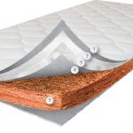 Matelas en fibre de coco avec rembourrage en polyester