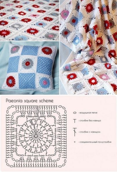 Tricot à carreaux et oreillers