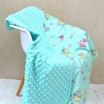Plaid avec tissu floral et peluche Minky