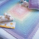 Carré grandma plaid tricot arc en ciel