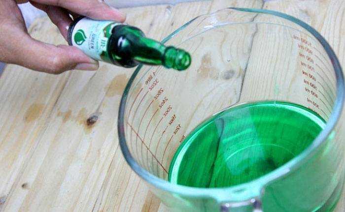 Dilution de solution vert brillant pour blanchir le tulle