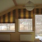 Roman curtains on triangular and rectangular windows