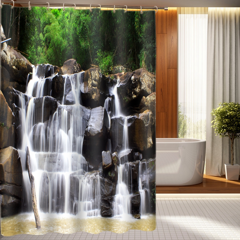 Aveugle avec une cascade dans la salle de bain