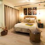 Curtains on the grommet in the bedroom