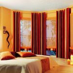 Curtains on the grommet in the bedroom