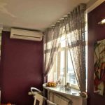 Thin curtains on the grommet for the kitchen