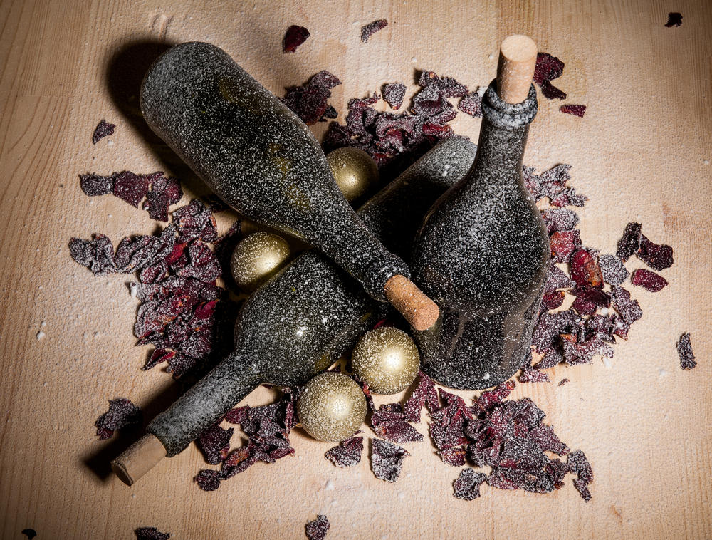 décor de bouteille avec du sel