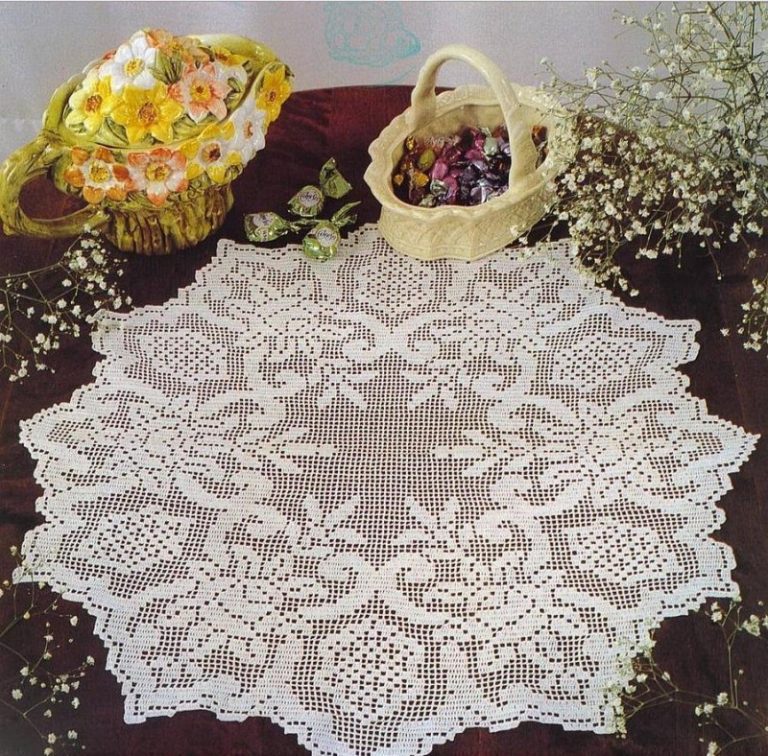 serviette de filet au crochet