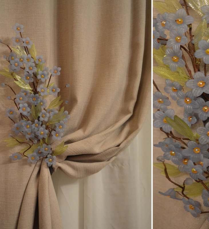 jarretières pour rideaux de fleurs