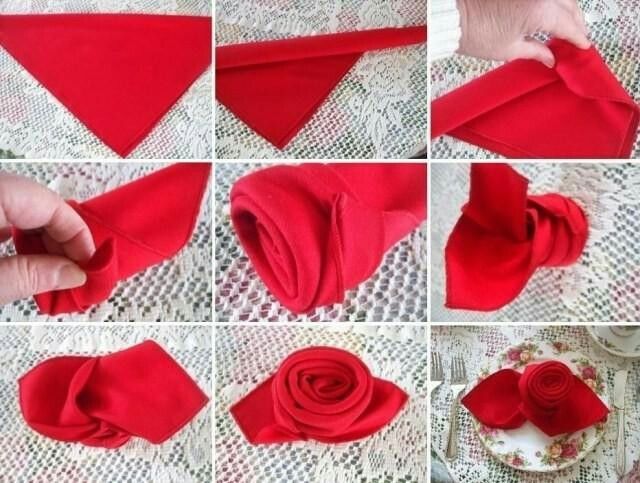 roses de serviettes faire vous meme decor photo
