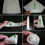 Des roses de serviettes faites-le vous-même