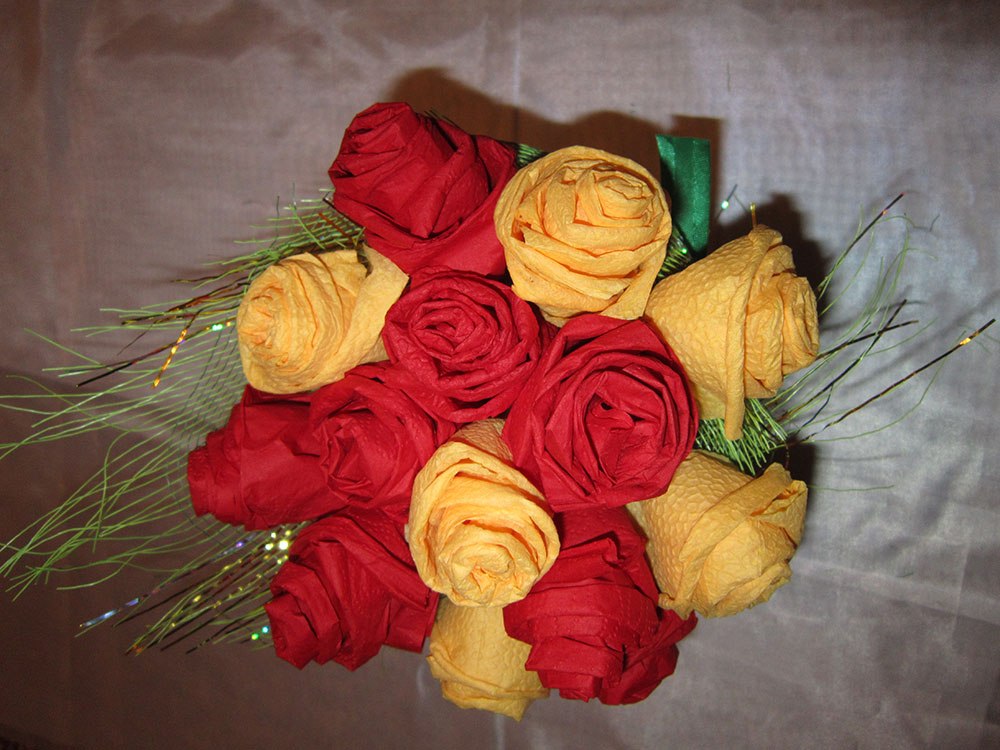 roses de serviettes faire vous-même des idées de photo