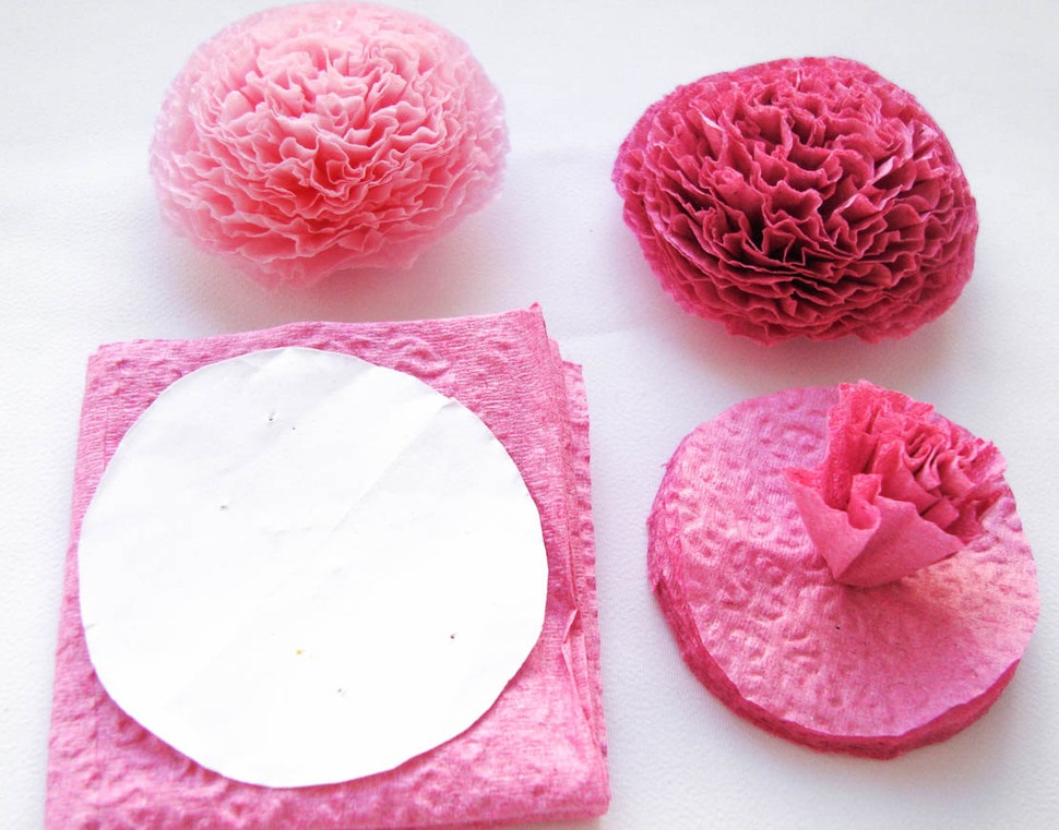 fleurs d'idées de serviettes en papier décoration
