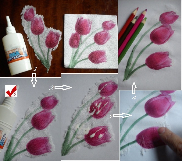 fleurs de serviettes en papier