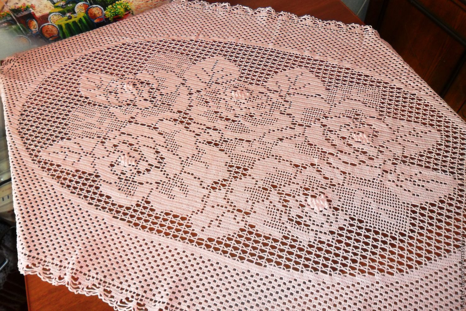 nappe de filet ovale au crochet