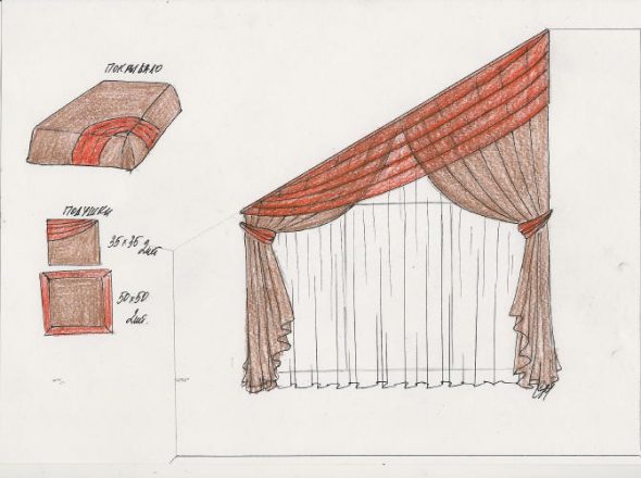 Sketch curtains for sloping windows
