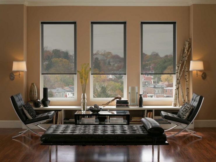 electric curtains on the windows design photo