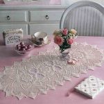 conception de serviette de filet au crochet