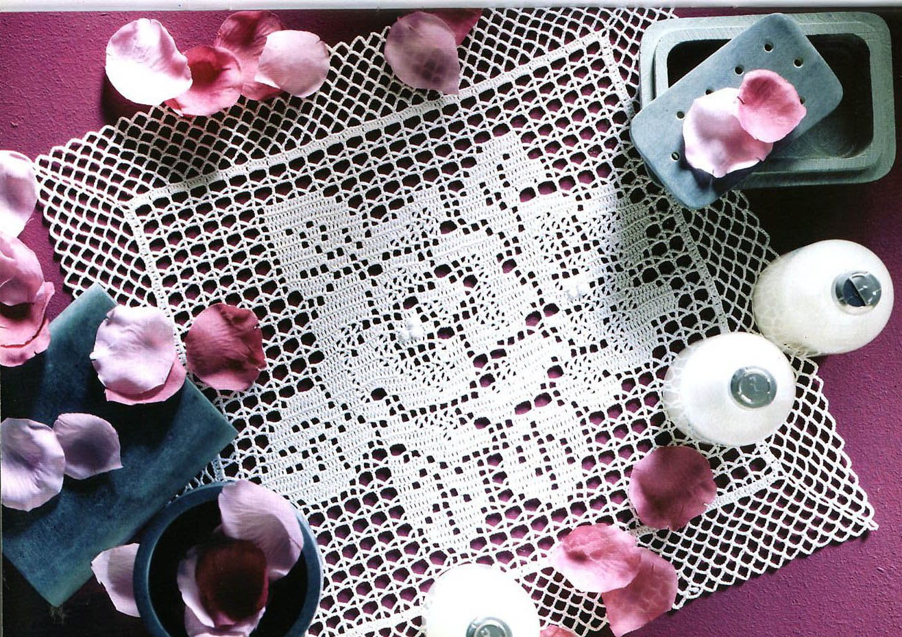 idées de conception de serviette de filet au crochet