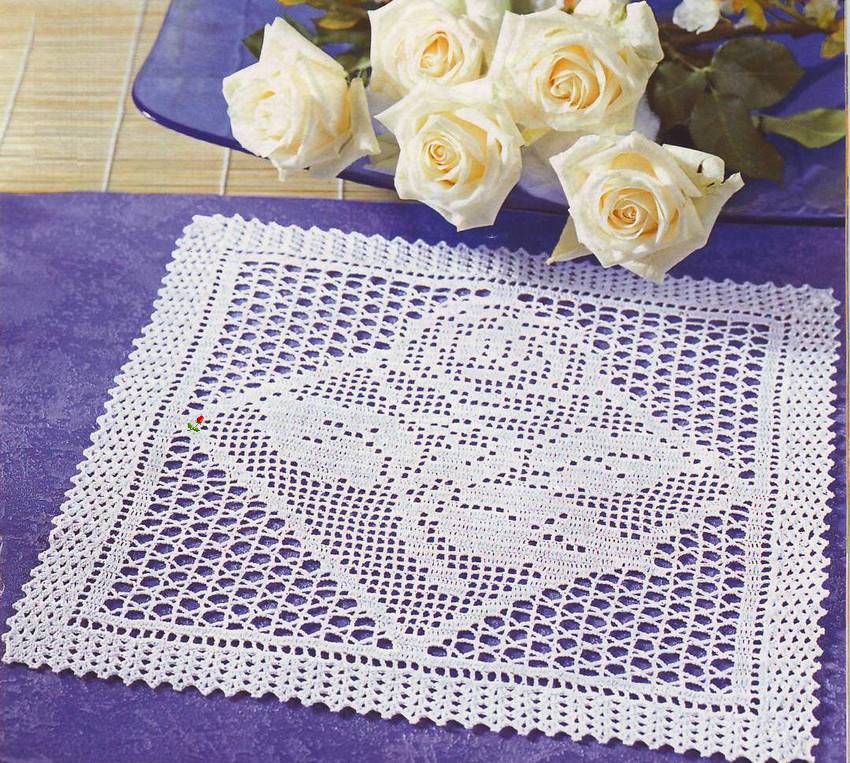 idées de photo de serviette de filet au crochet