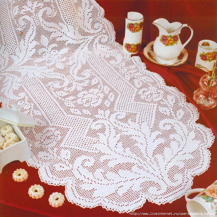 idées de conception de serviette de filet au crochet