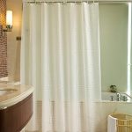 Rideau de douche en polyester blanc