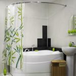 Baignoire d'angle dans un appartement moderne