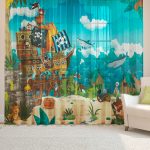 Photo Tulle pour chambre d'enfant avec un imprimé réaliste