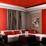 salon rouge et blanc