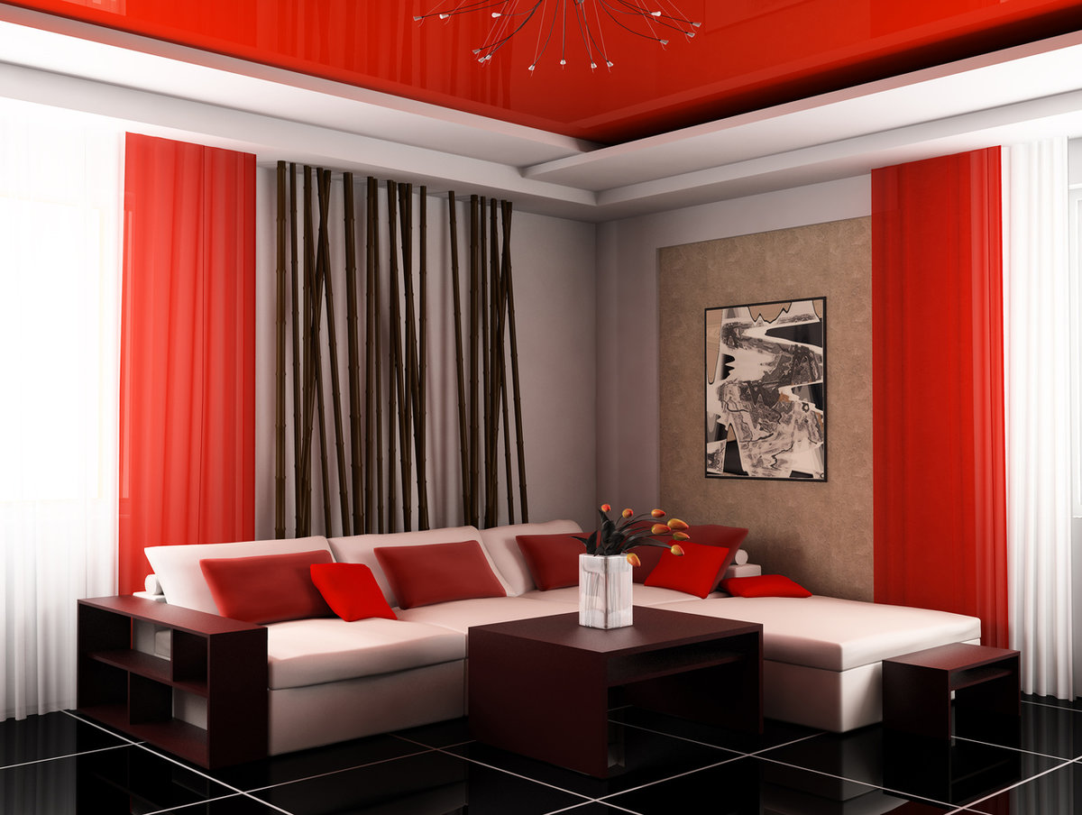 kırmızı ve beyaz salon