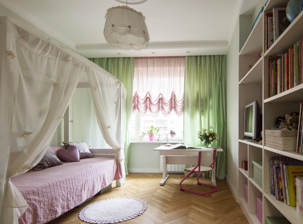 Intérieur d'une chambre d'enfants pour une fille de 8 à 12 ans