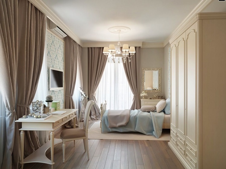 rideaux dans la chambre à coucher