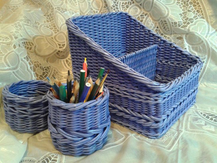 support en osier pour crayons