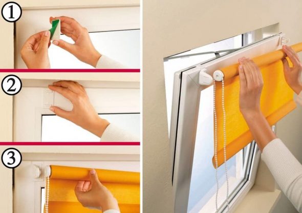 Installazione con nastro adesivo