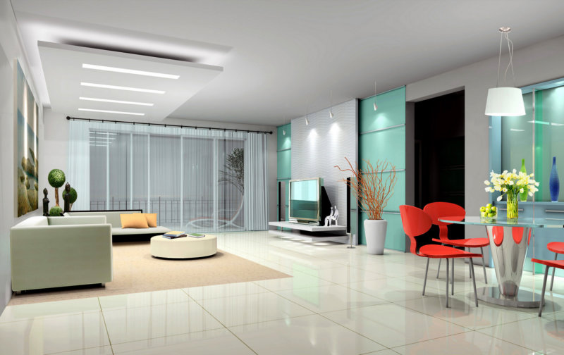 rideaux droits dans le hall