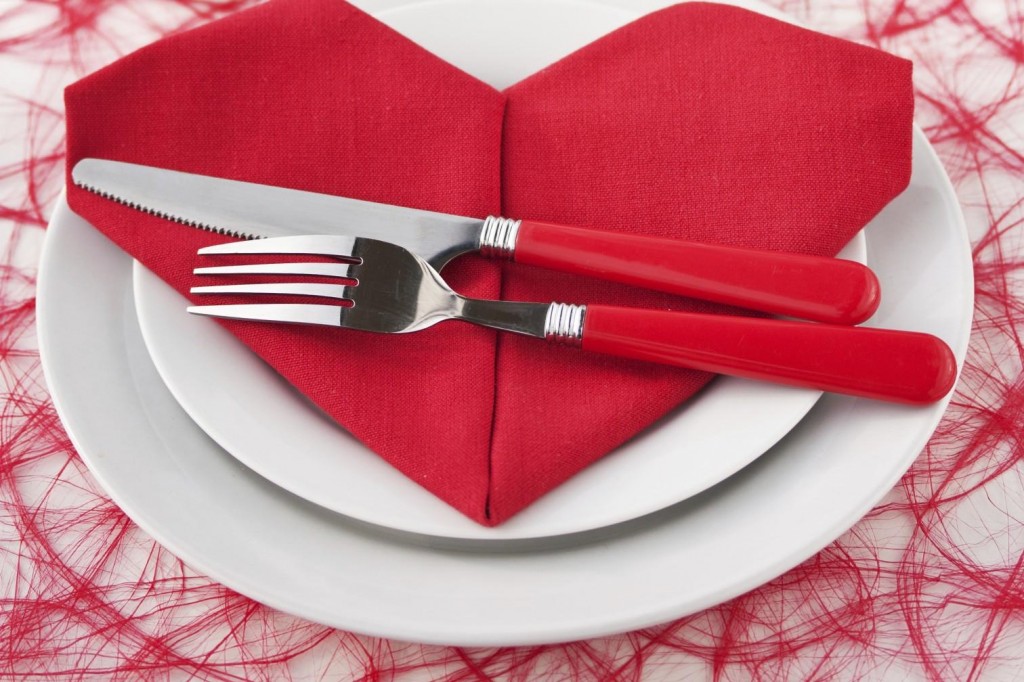 serviettes de coeur