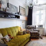 Gerades Sofa mit Olivenpolsterung