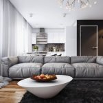 Gerade Konfiguration des grauen Sofas