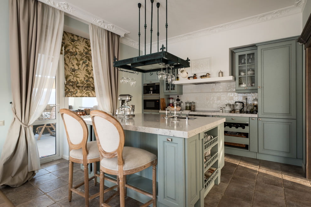 curtains to the kitchen