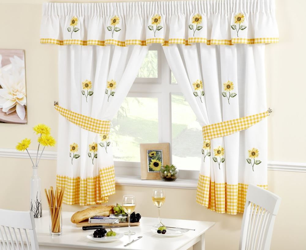 rideaux aux tournesols