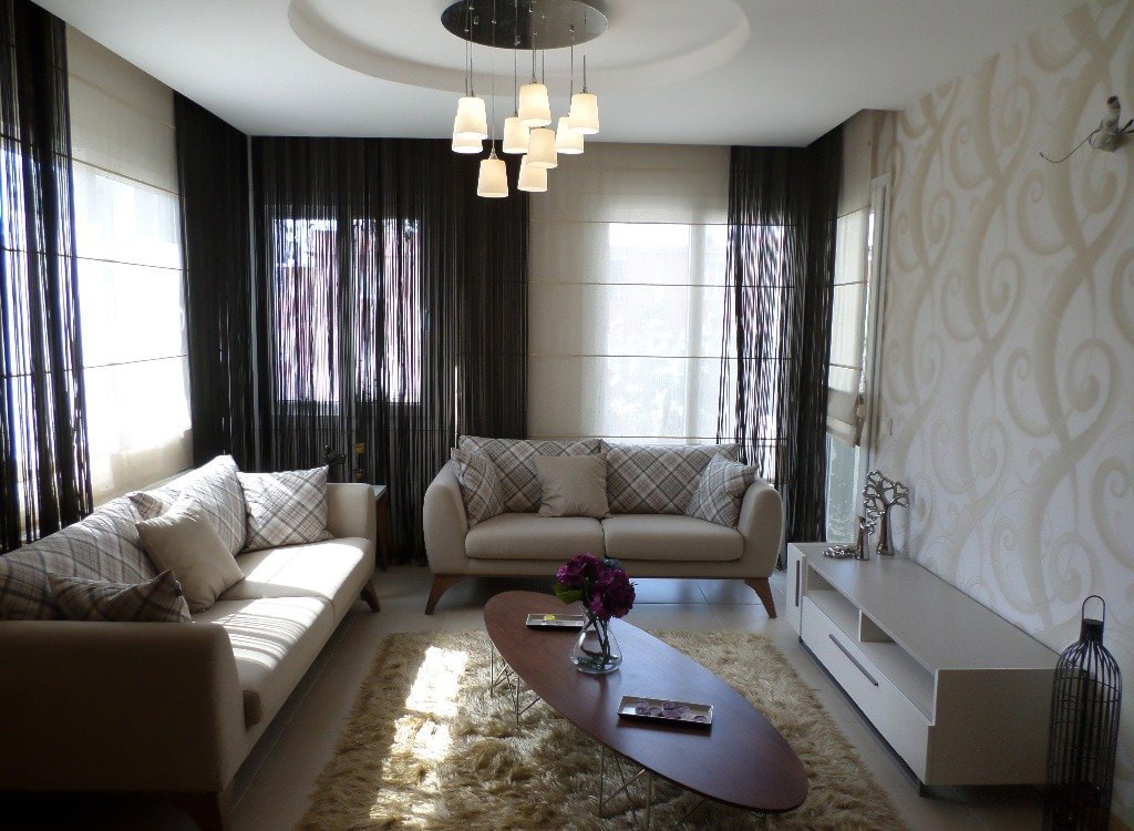 rideaux dans la décoration du salon