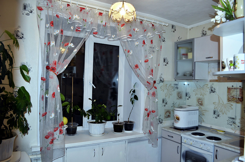 rideaux pour les coquelicots de cuisine