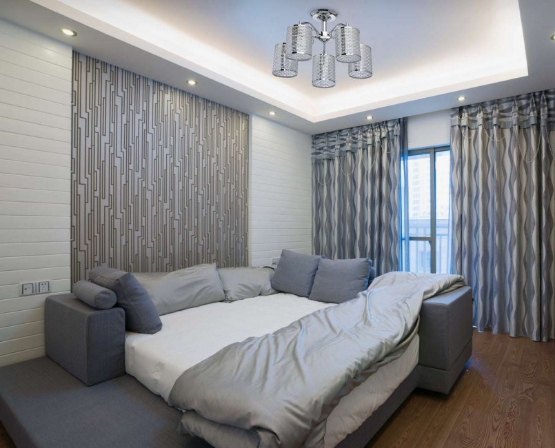 cortinas para decoração de interiores de papel de parede cinza