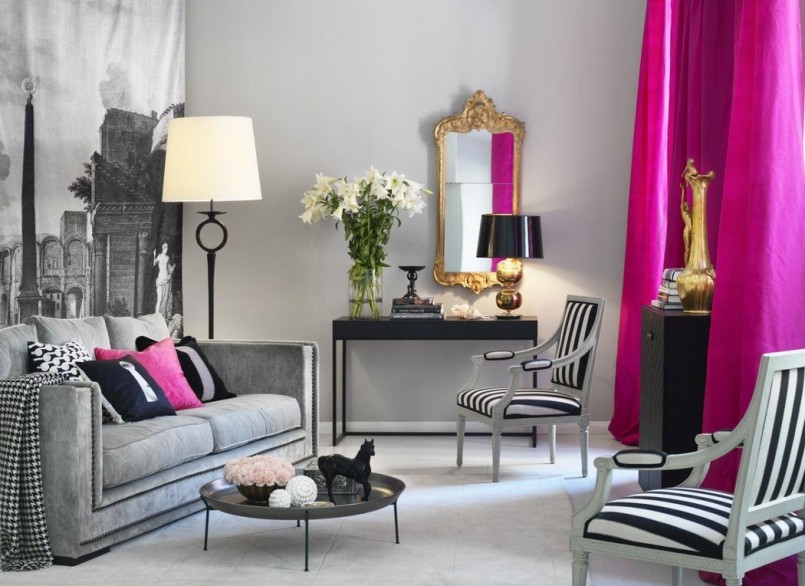 cortinas para decoração de papel de parede cinza