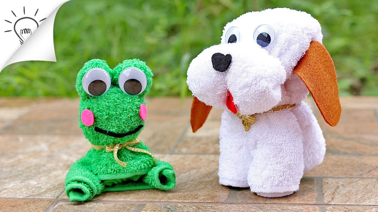 chien d'une serviette
