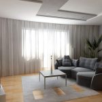 Tapis gris avec des découpes décoratives